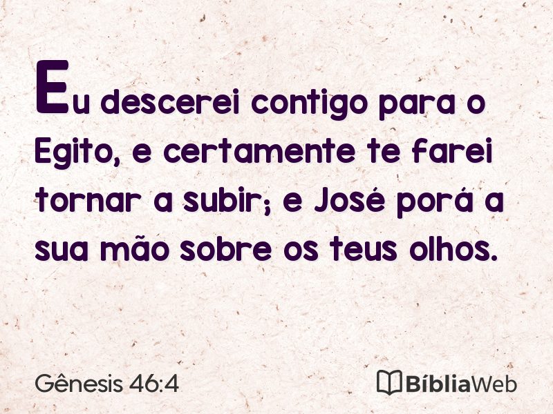 Gênesis 46:4 em imagem para compartilhar