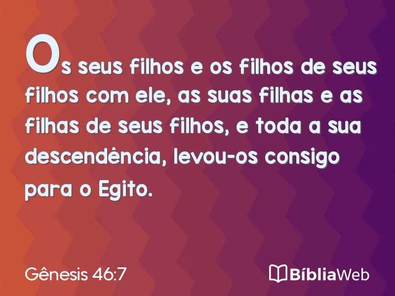 Gênesis 46:7 em imagem para compartilhar