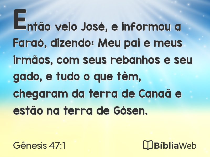 Gênesis 47:1 em imagem para compartilhar