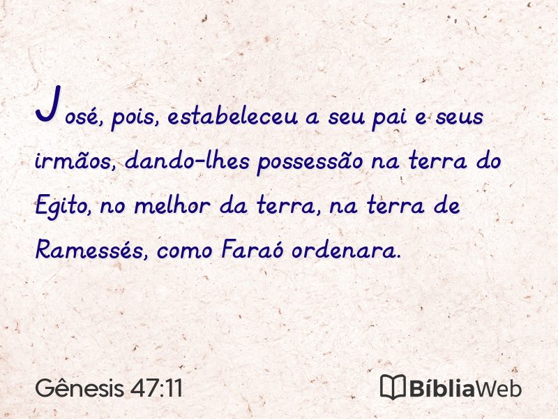 Gênesis 47:11 em imagem para compartilhar