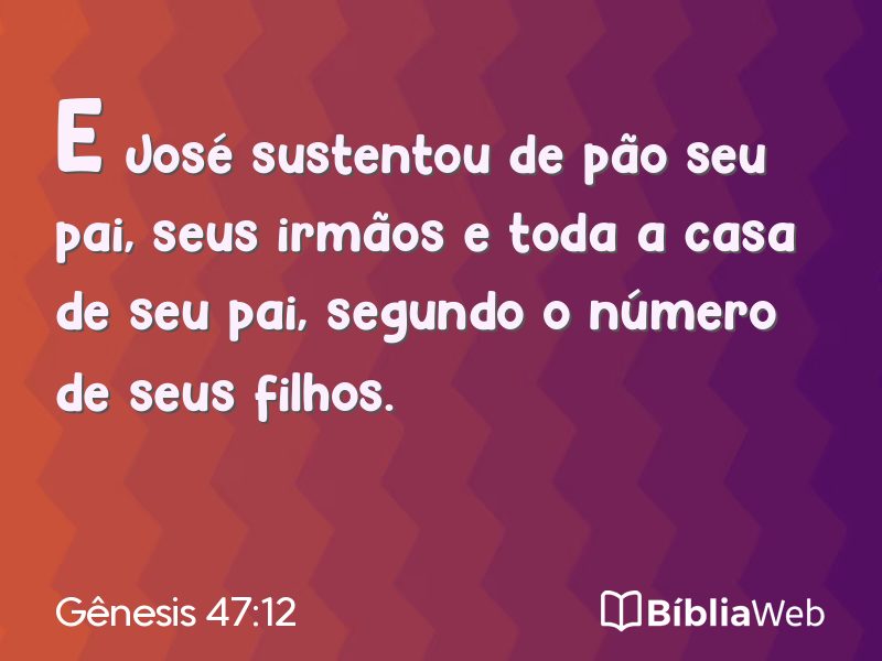Gênesis 47:12 em imagem para compartilhar