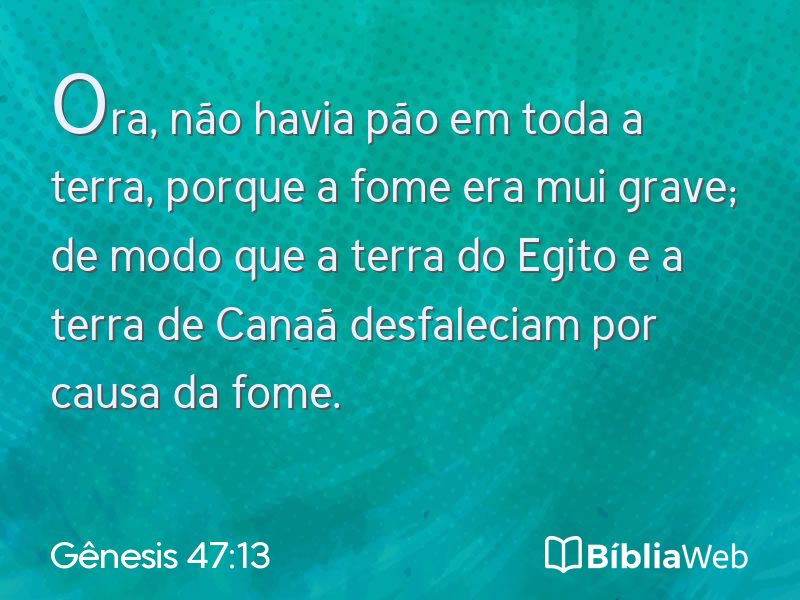 Gênesis 47:13 em imagem para compartilhar