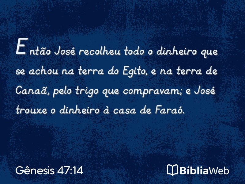 Gênesis 47:14 em imagem para compartilhar