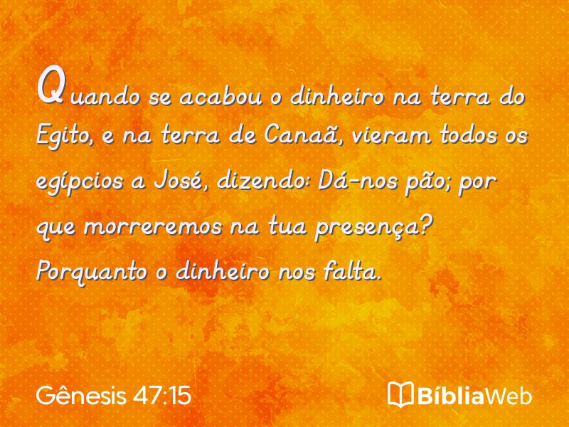 Gênesis 47:15 em imagem para compartilhar