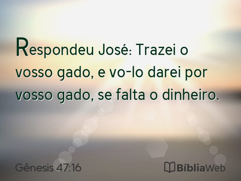 Gênesis 47:16 em imagem para compartilhar