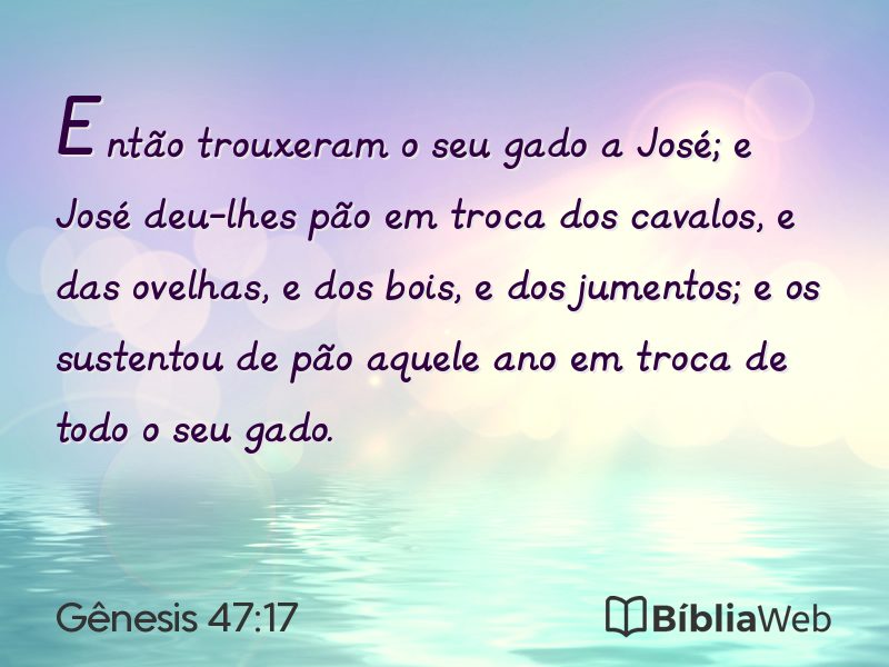 Gênesis 47:17 em imagem para compartilhar
