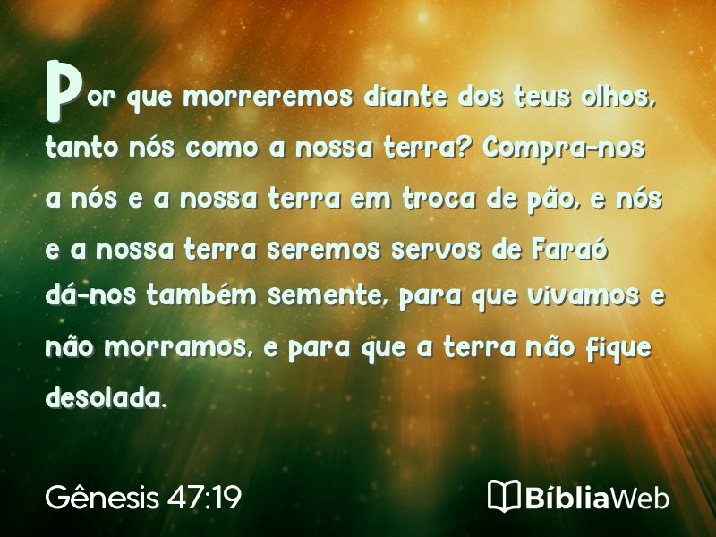 Gênesis 47:19 em imagem para compartilhar