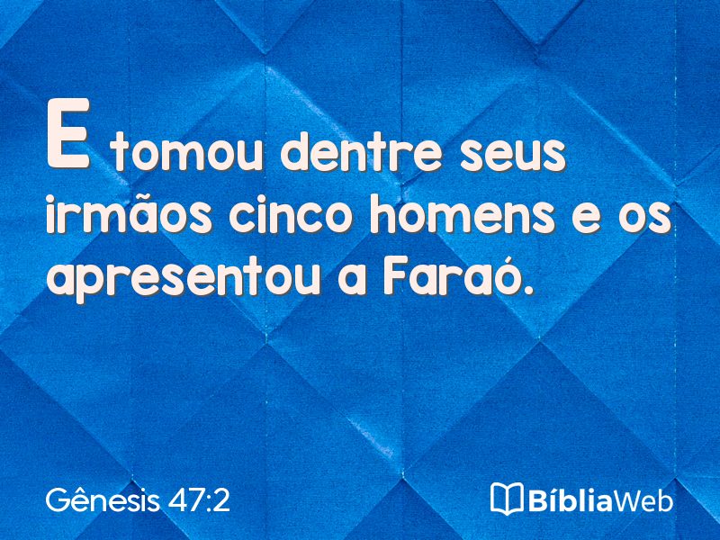 Gênesis 47:2 em imagem para compartilhar