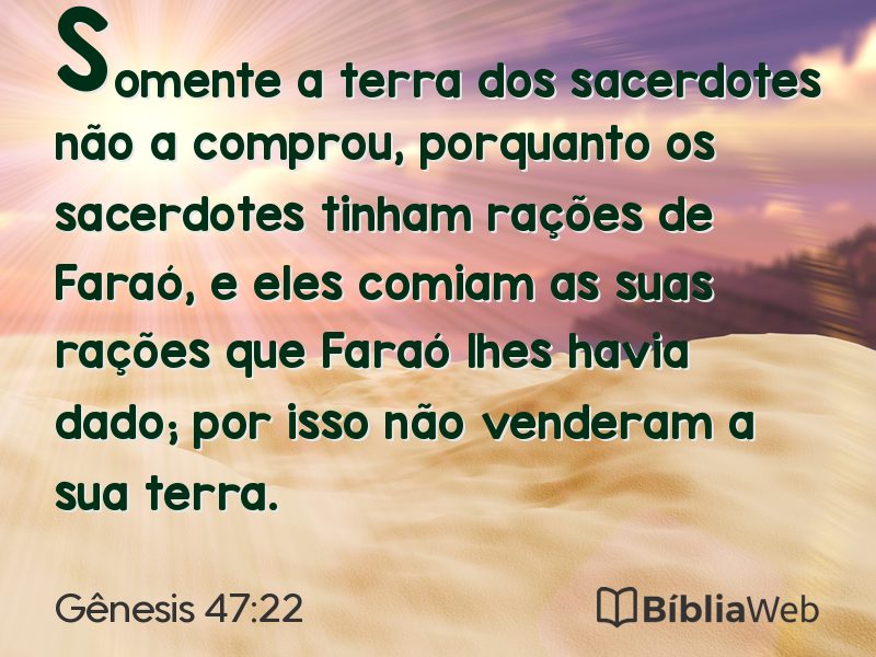Gênesis 47:22 em imagem para compartilhar