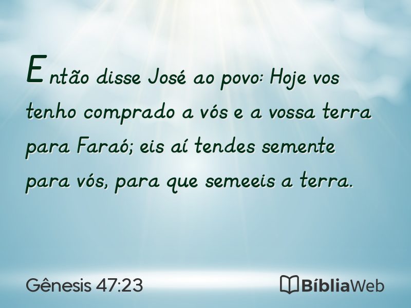 Gênesis 47:23 em imagem para compartilhar