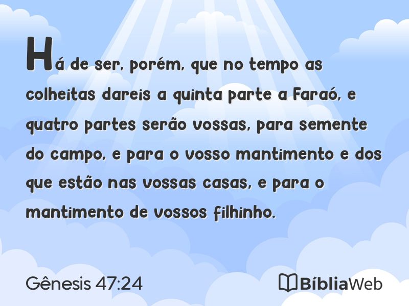 Gênesis 47:24 em imagem para compartilhar