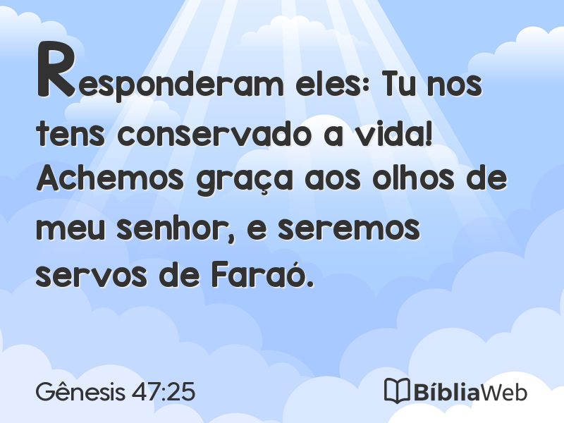 Gênesis 47:25 em imagem para compartilhar
