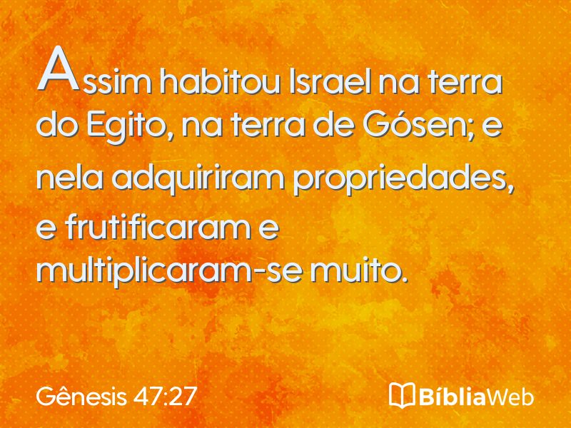 Gênesis 47:27 em imagem para compartilhar