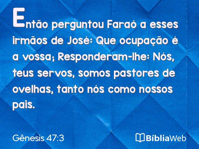 Gênesis 47:3 em imagem para compartilhar
