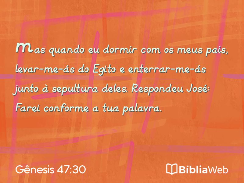 Gênesis 47:30 em imagem para compartilhar