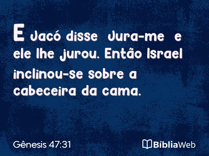 Gênesis 47:31 em imagem para compartilhar