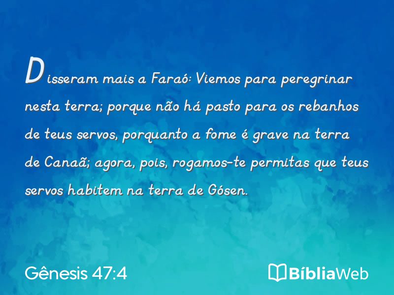 Gênesis 47:4 em imagem para compartilhar