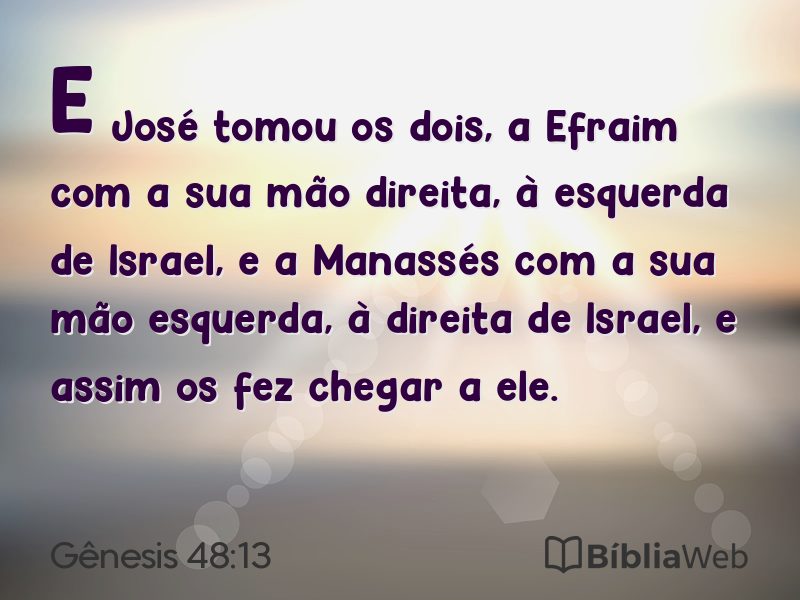 Gênesis 48:13 em imagem para compartilhar