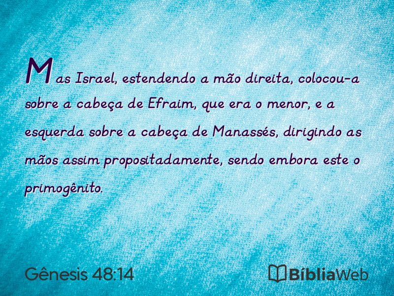 Gênesis 48:14 em imagem para compartilhar