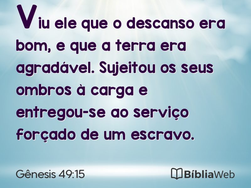 Gênesis 49:15 em imagem para compartilhar