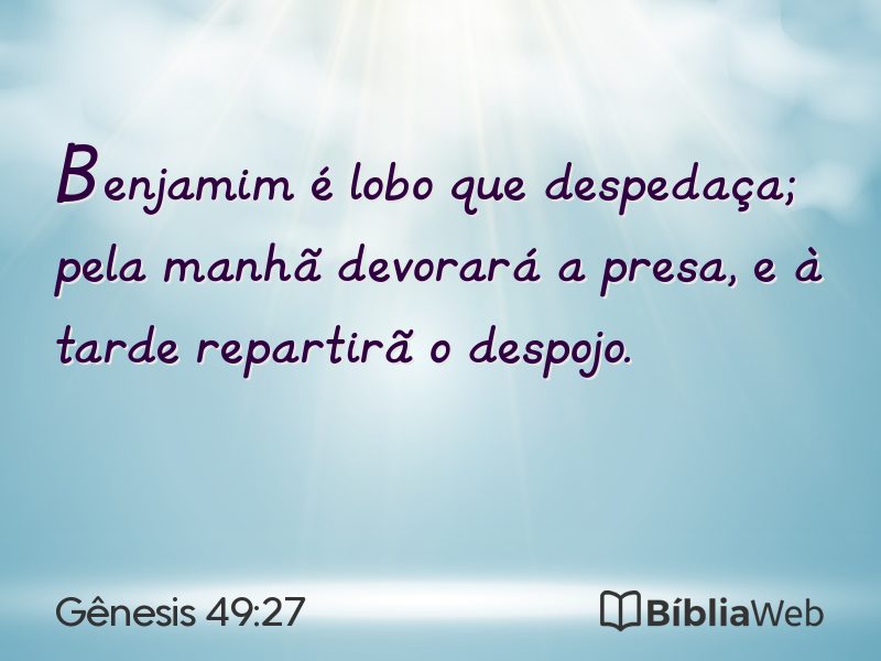 Gênesis 49:27 em imagem para compartilhar