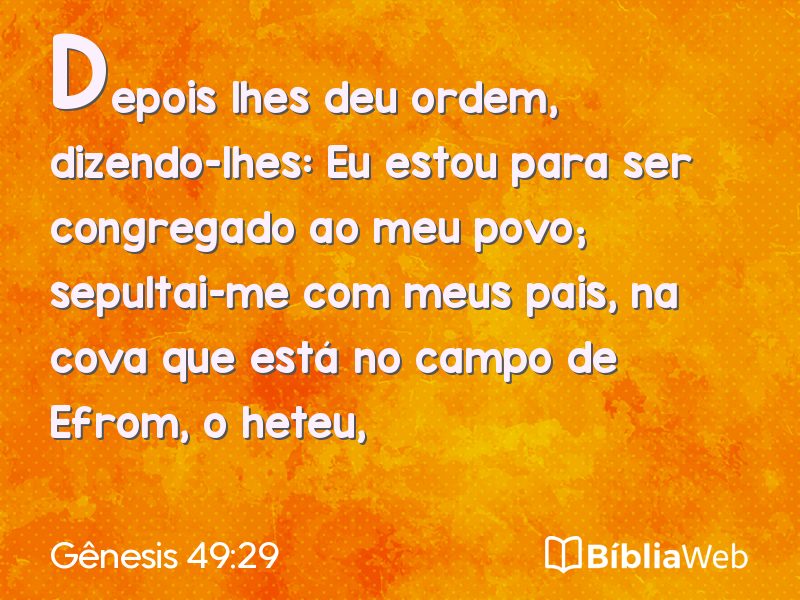 Gênesis 49:29 em imagem para compartilhar
