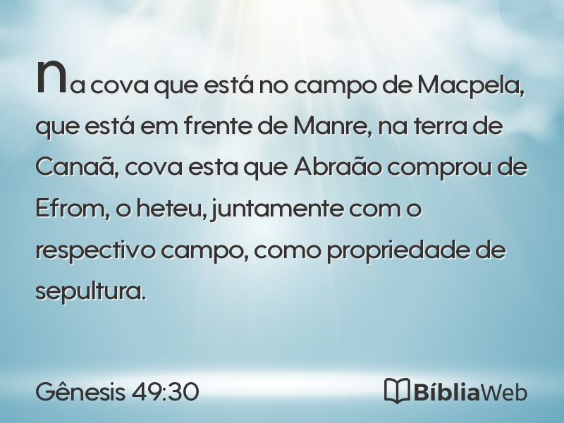 Gênesis 49:30 em imagem para compartilhar