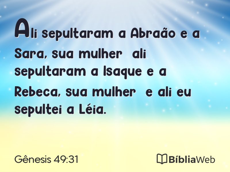 Gênesis 49:31 em imagem para compartilhar