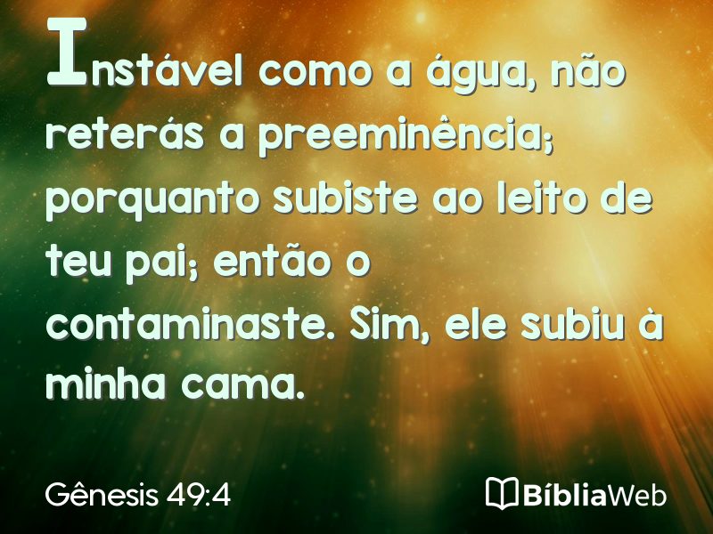 Gênesis 49:4 em imagem para compartilhar