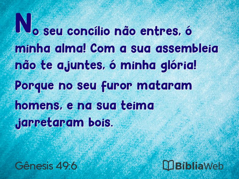 Gênesis 49:6 em imagem para compartilhar