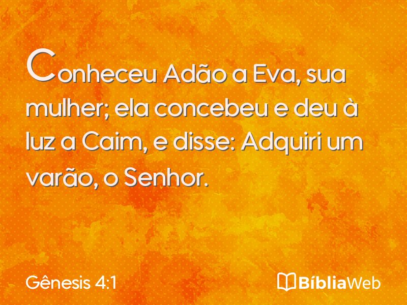 Gênesis 4:1 em imagem para compartilhar