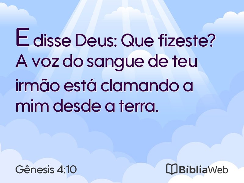 Gênesis 4:10 em imagem para compartilhar