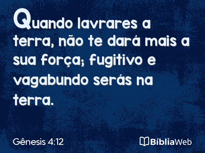 Gênesis 4:12 em imagem para compartilhar