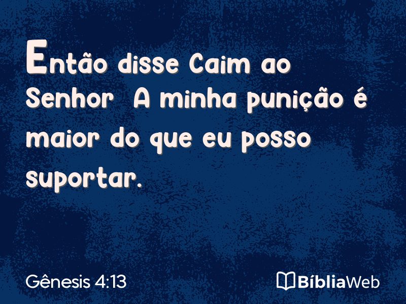 Gênesis 4:13 em imagem para compartilhar
