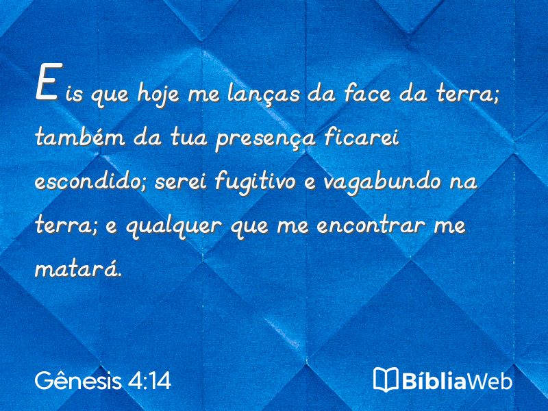 Gênesis 4:14 em imagem para compartilhar