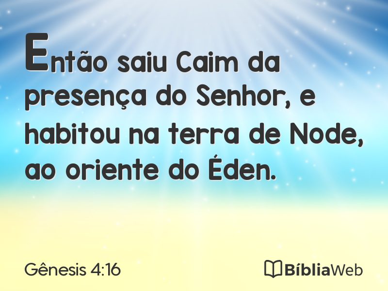 Gênesis 4:16 em imagem para compartilhar