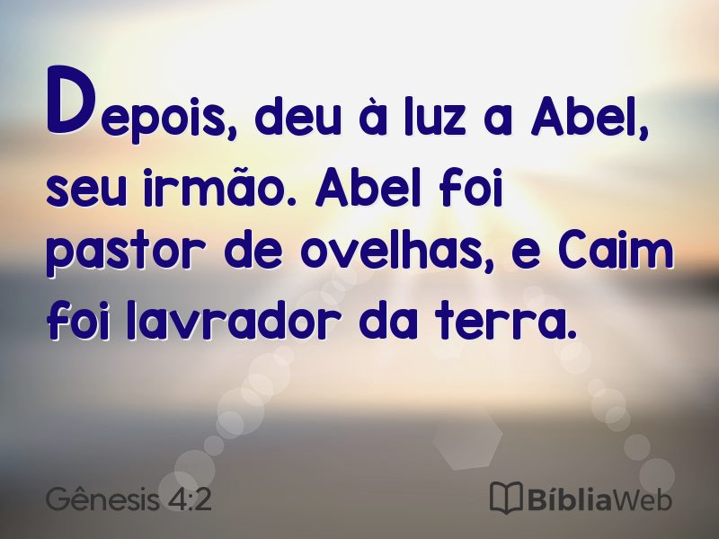 Gênesis 4:2 em imagem para compartilhar