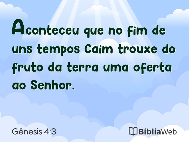 Gênesis 4:3 em imagem para compartilhar