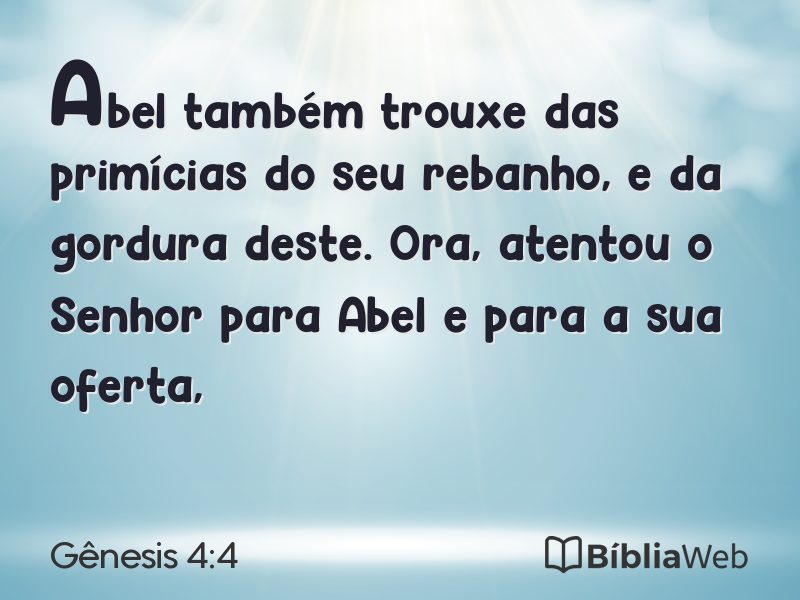 Gênesis 4:4 em imagem para compartilhar