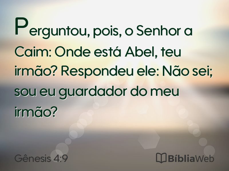 Gênesis 4:9 em imagem para compartilhar