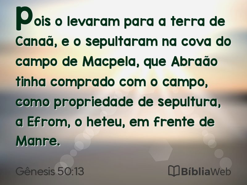 Gênesis 50:13 em imagem para compartilhar