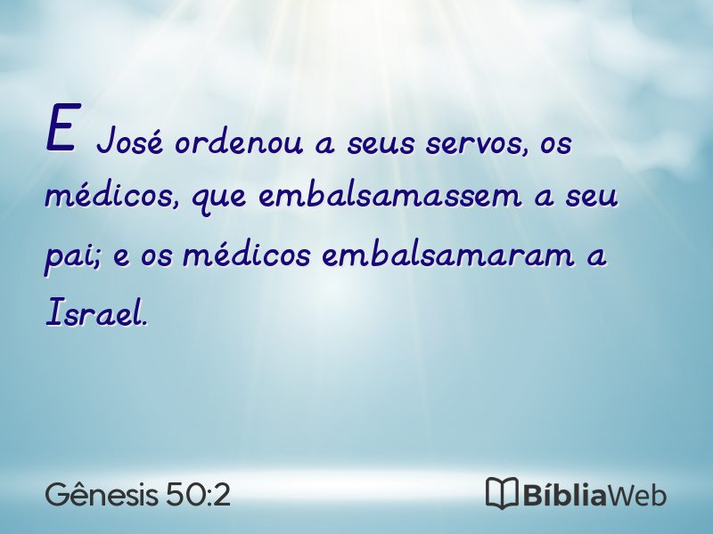 Gênesis 50:2 em imagem para compartilhar