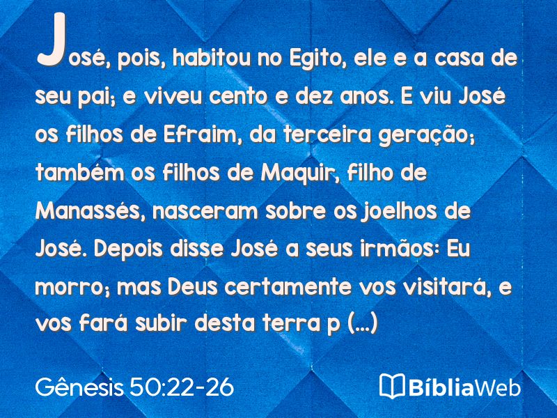 Gênesis 50:22-26 em imagem para compartilhar