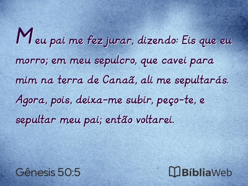 Gênesis 50:5 em imagem para compartilhar