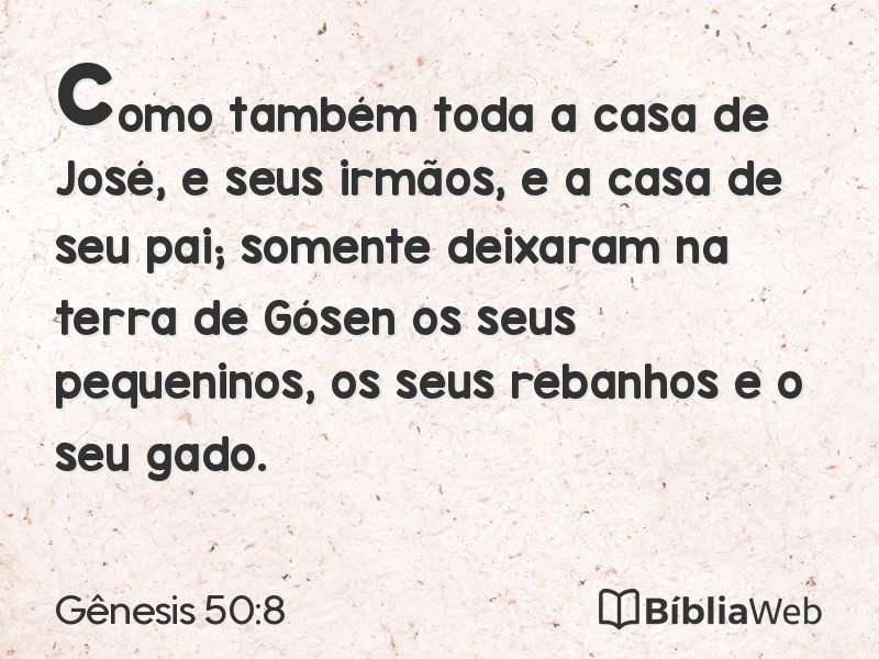 Gênesis 50:8 em imagem para compartilhar