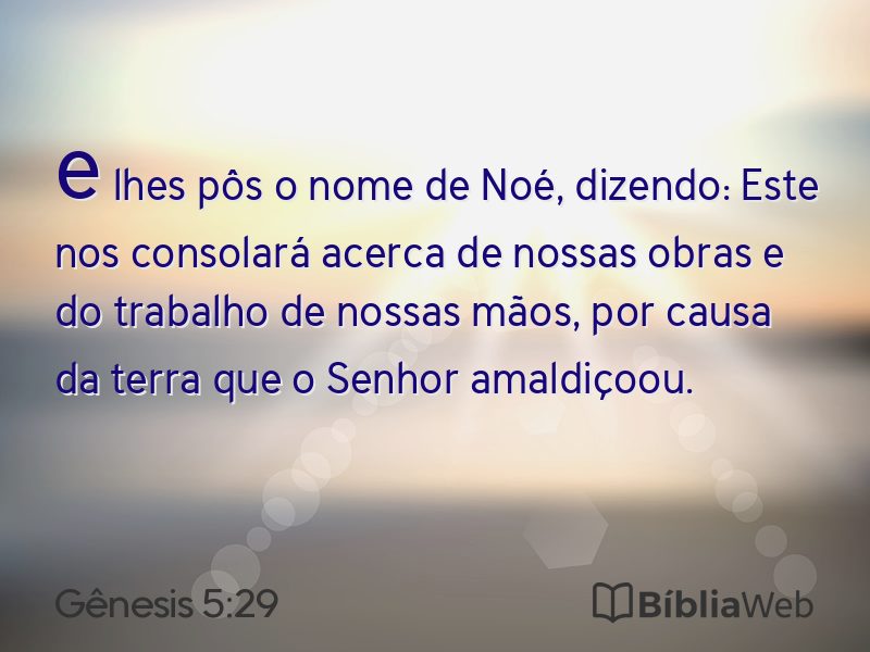 Gênesis 5:29 em imagem para compartilhar