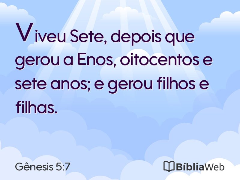 Gênesis 5:7 em imagem para compartilhar