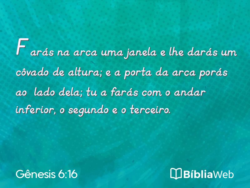 Gênesis 6:16 em imagem para compartilhar
