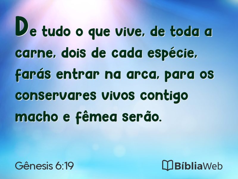 Gênesis 6:19 em imagem para compartilhar