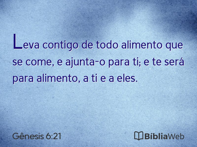 Gênesis 6:21 em imagem para compartilhar